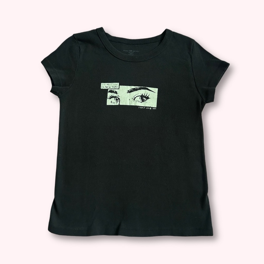 Brandy Melville "ill meet you in new york" graphic baby tee shirt